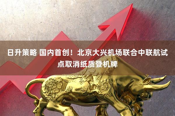 日升策略 国内首创！北京大兴机场联合中联航试点取消纸质登机牌